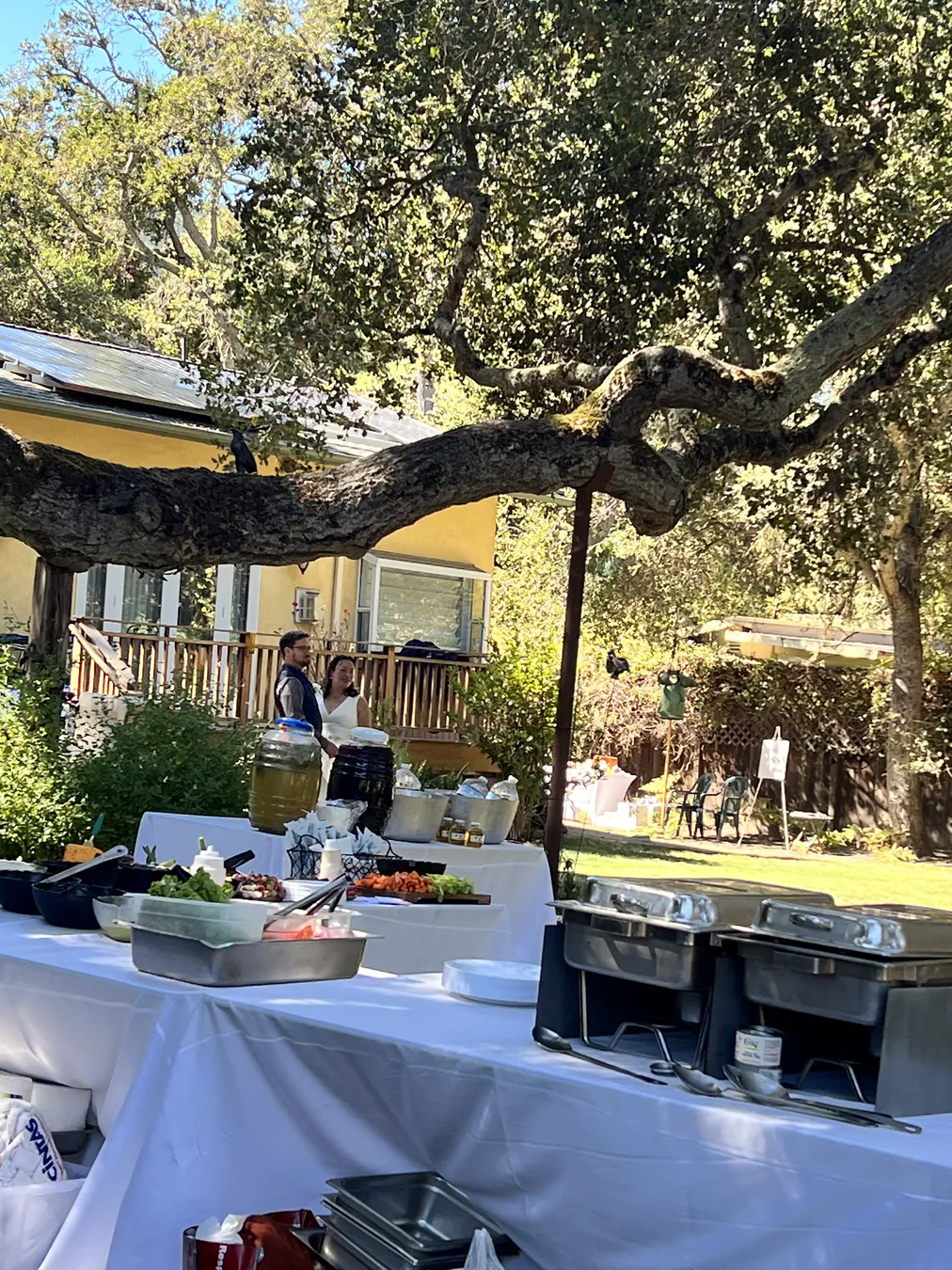 El Colibri buffet setup outdoors for a Monterey County catered event